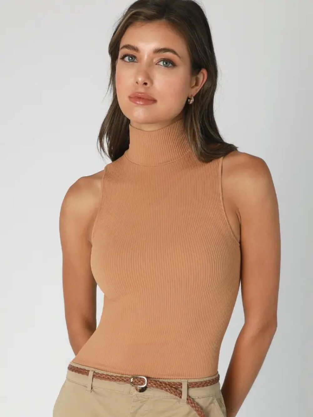 High Neck Ribbed Tank - Picture 3 of 3